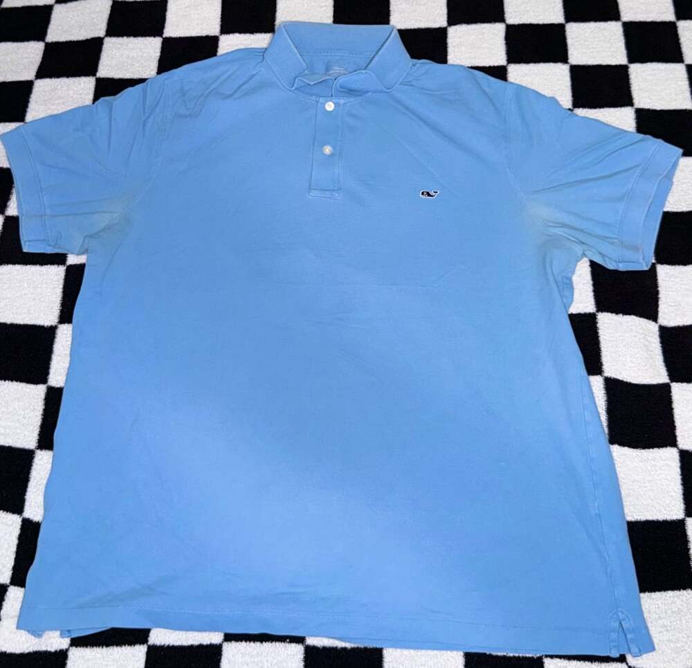 Vineyard Vines Men's Light Blue Pique Polo Shirt XL